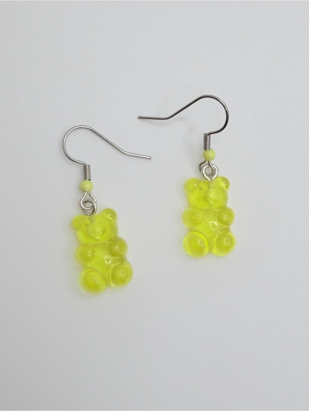 Neon Yellow Gummy Bear Earrings Y2K Resin Jewelry
